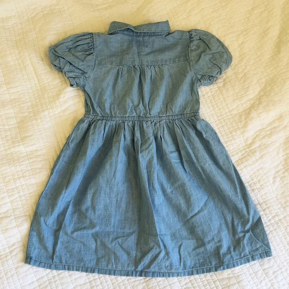 J.Crew Crewcuts Denim Chambray Dress Girls Size 6 Cotton
